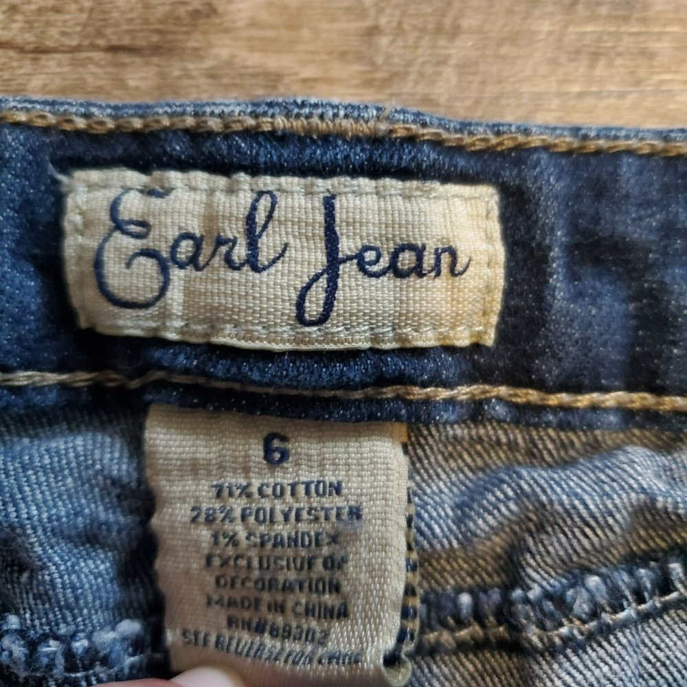 Earl Jeans Shorts Denim Juniors Sz 6 Dark Wash - Picture 3 of 7